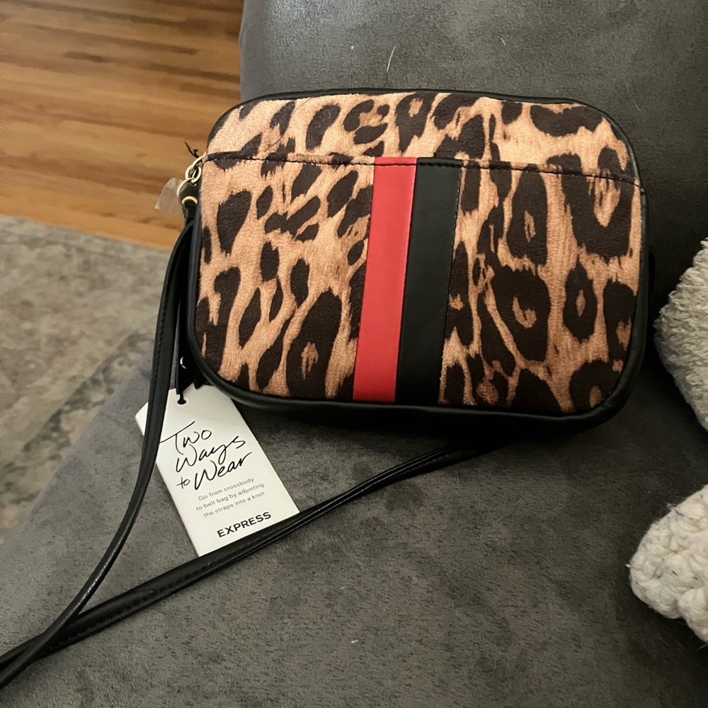 NWT Express mini leopard crossbody bag